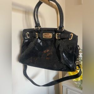 Snake skin pattern black MK bag